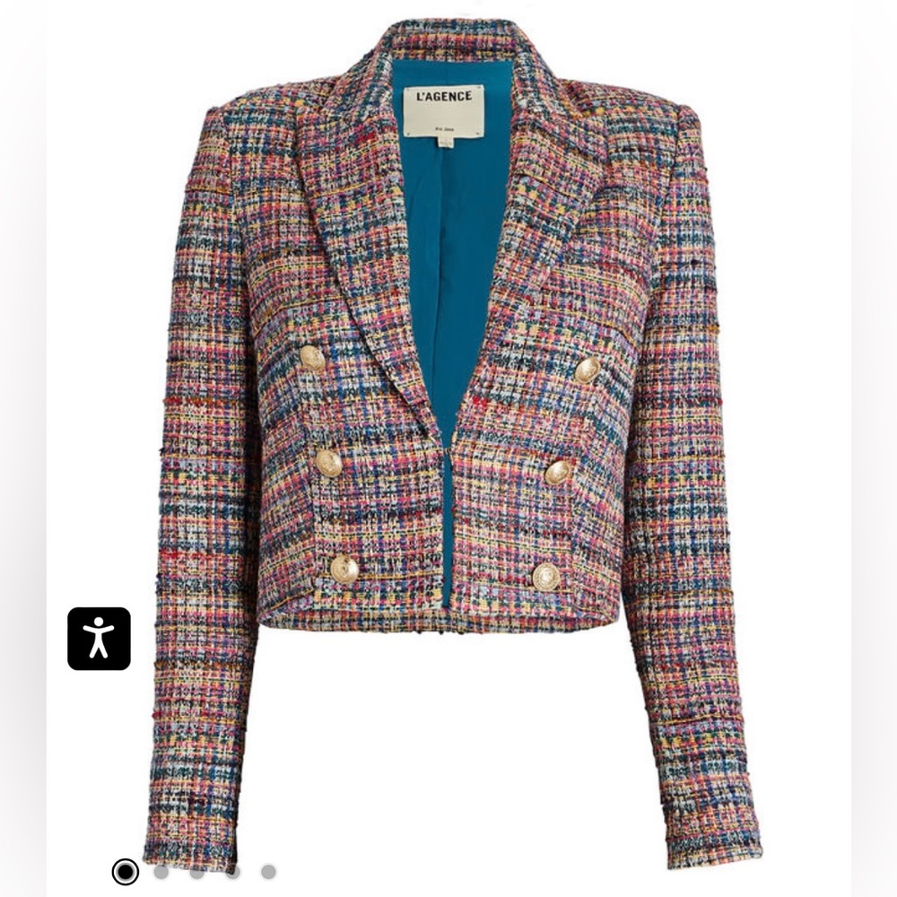 L'AGENCE Inez Cropped Bouclé-Tweed Blazer